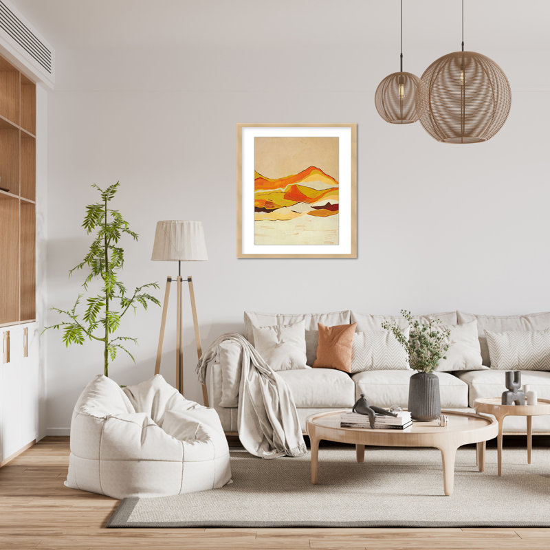Nature Inspired Dawn's Horizon Trptych, 16" H x 16" W, Framed Matted Print, Beige