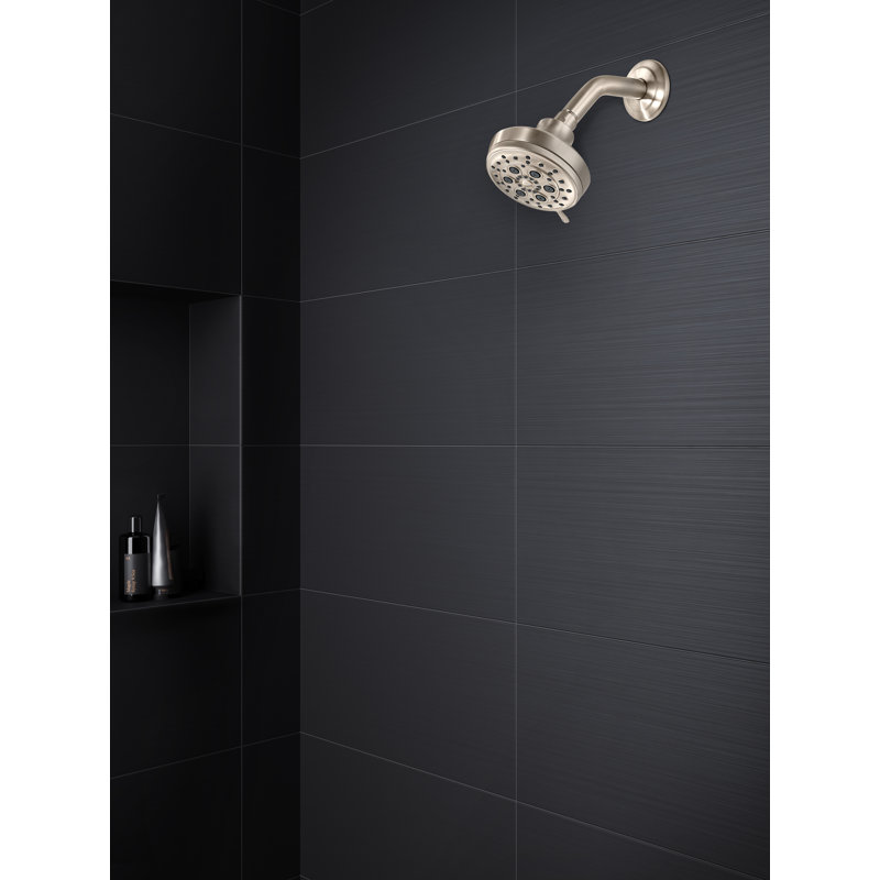 Vie Multi Function Fixed Shower Head, Brushed Nickel