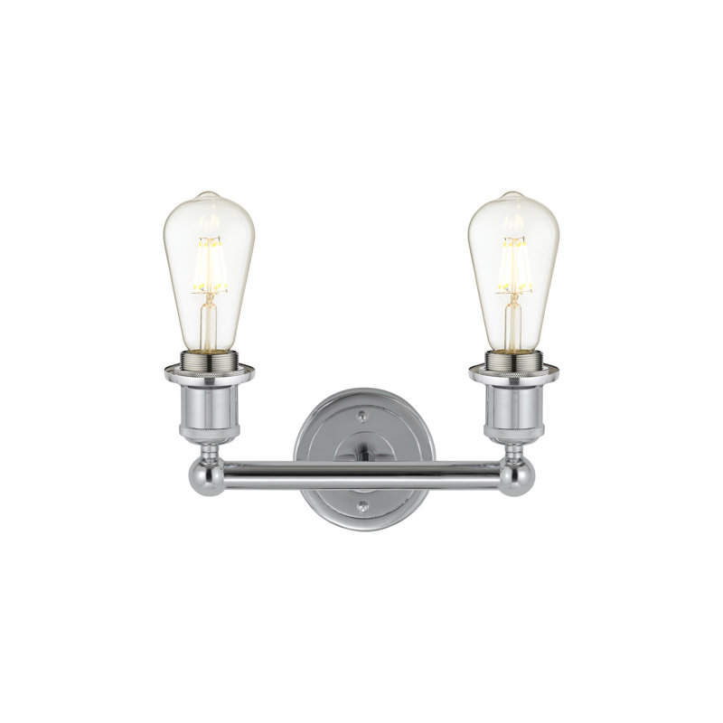 Éclairage pour meuble-lavabo 2 lumières 15,5 pouces Noille, Blanc mat, Chrome poli