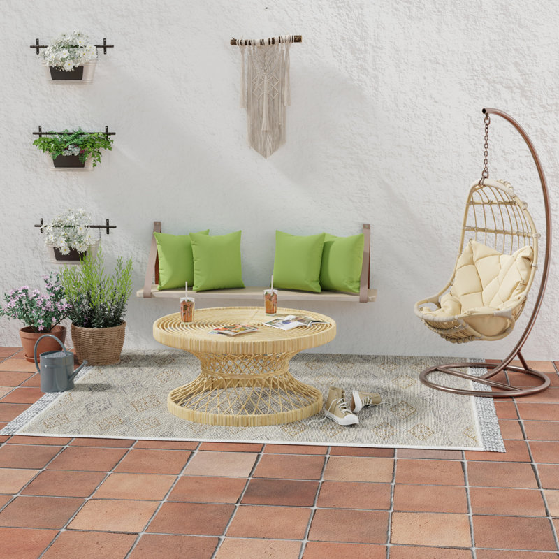 Sunbrella Outdoor Throw Pillow, Canvas Ginko Rain Sunbrella® Canvas