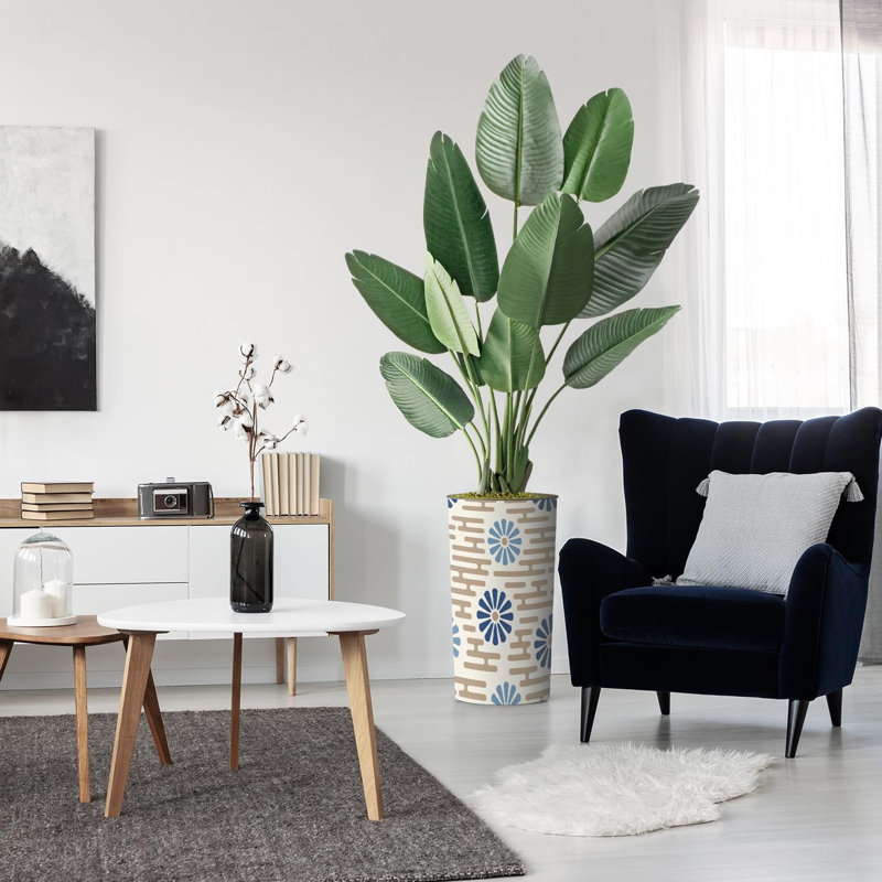 Arbre artificiel dans un pot de fleurs, arbre en soie Fake Bird, Brun brique, H 67 po x l 13 po x P 13 po