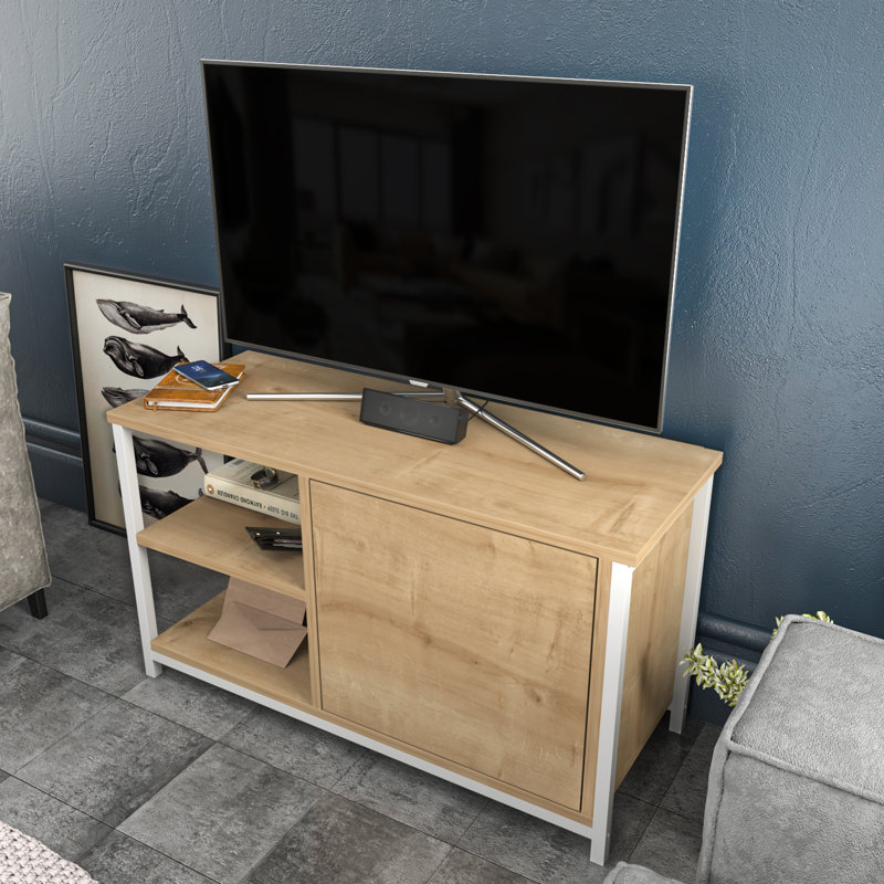 Fredderick TV Stand for TVs up to 42", White/Oak