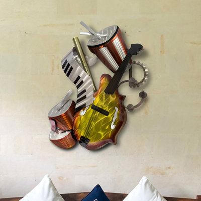 Handmade Traditional Music Wall Decor on Metal