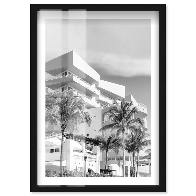 «Palm Springs Architecture Shadowbox Print Miami Art Prints» par Notoriart, H 16 po x l 11 po, Noir