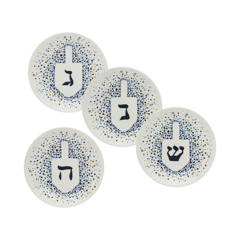 Assiettes à dessert en porcelaine Dreidel