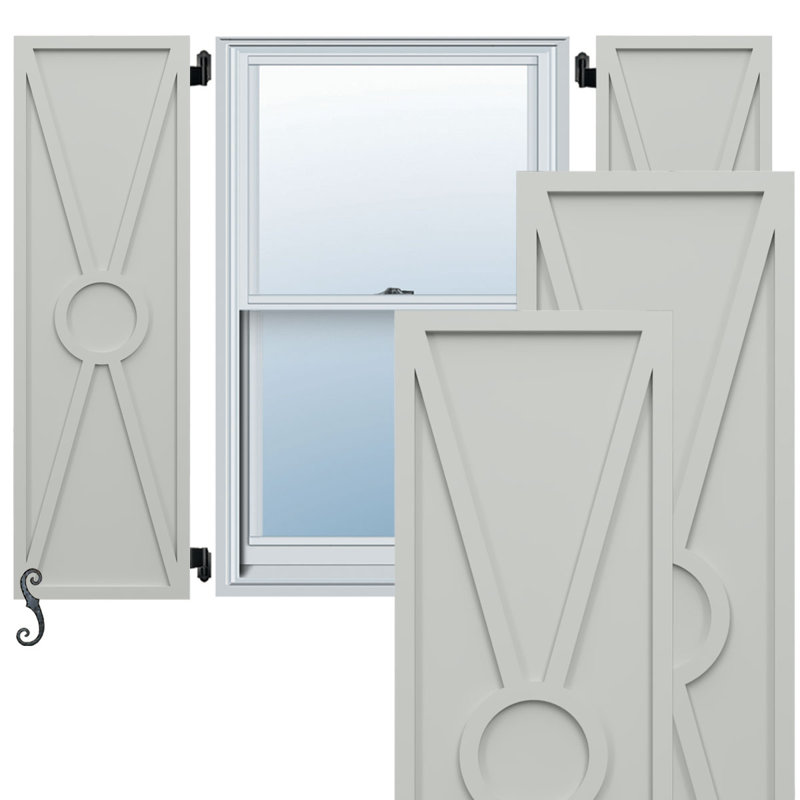 Volets de style moderne EnduraCore Composite Santa Fe, L 12 po, Gris tempête de grêle, 25"H