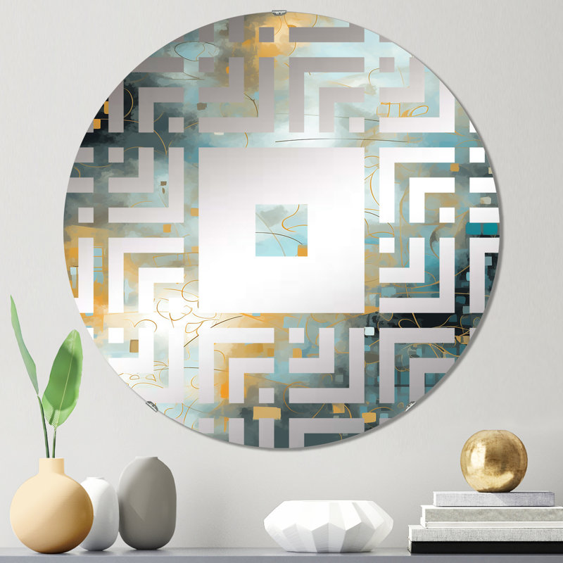 Tegh - Miroir mural carré, 23,6 po x 23,6 po