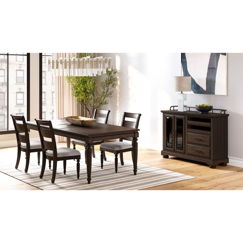 Table de salle à manger extensible Deep Coffee - sièges flexibles pour la famille et les amis