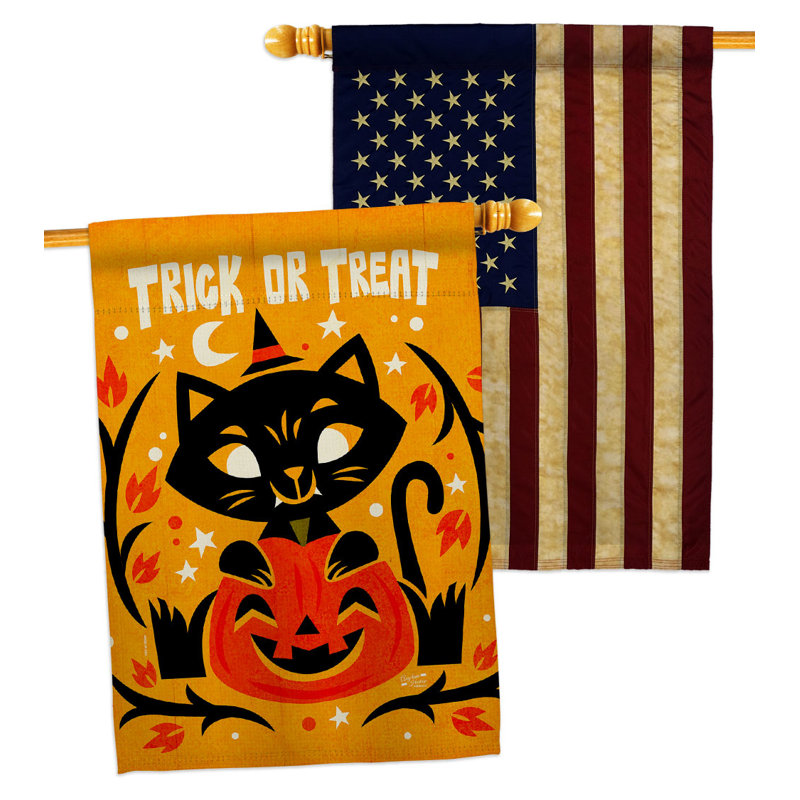 Drapeau de maison 40 po x 28 po Happy Cat House