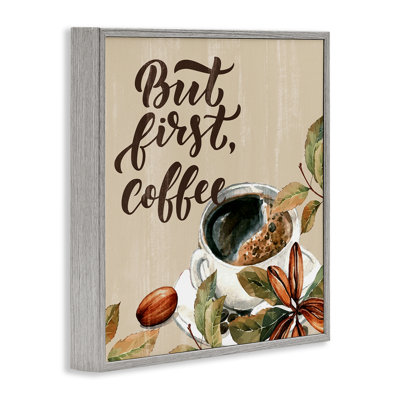 «Rustic But First Coffee», estampe numérique, design par Kim Allen
