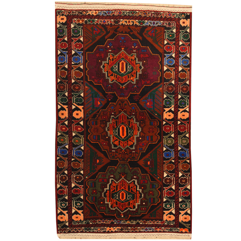 Tapis bleu marine / bourgogne Hartstein