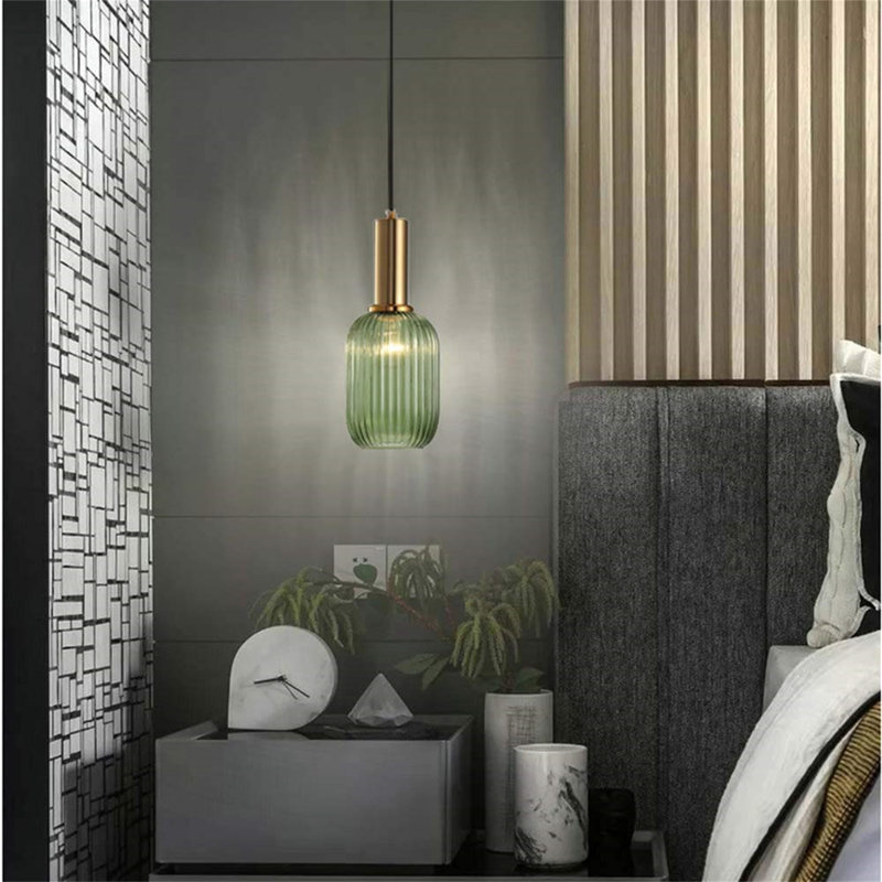 URBNLIVING 1 - Light Single Pendant, 32cm H x 13cm W x 13cm D, Amber