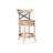 Mia Swivel Counter Chair, Black Metal Cross Back, Blonde Oak Brown