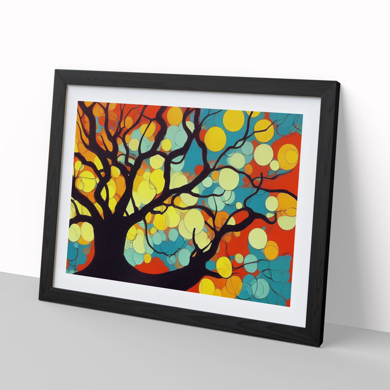 Inspiring Tree - Single Picture Frame Print, 46cm H x 64cm W x 2cm D, Black