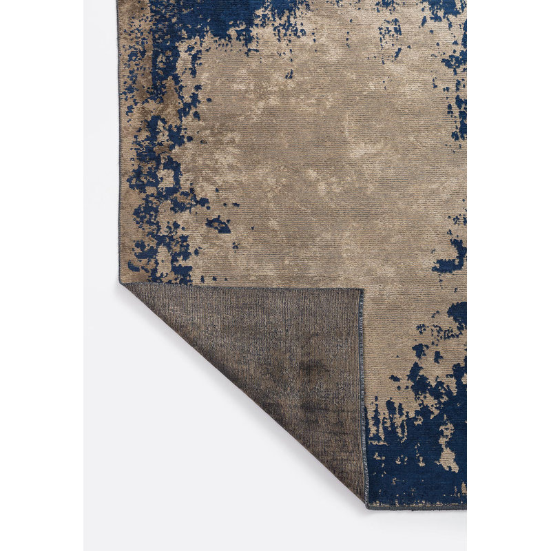 Rapture Abstract Area Rug in Brown, Rectangle 6'7" x 8'3"