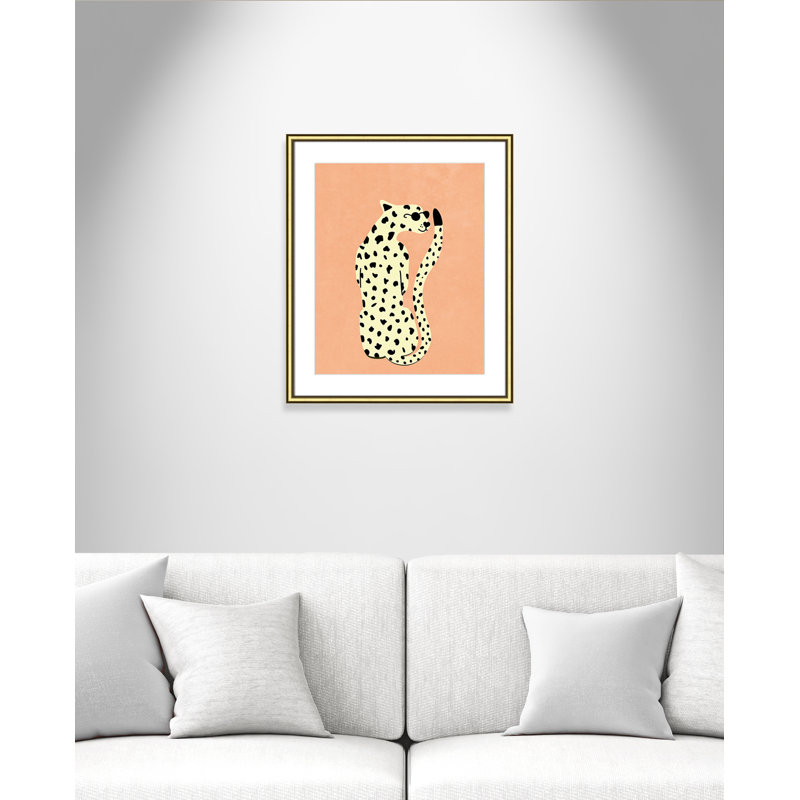 Motif de guépard «Cool» par Oltmanns, 22.75'' W x 26.75'' H, Matted Print, Or classique