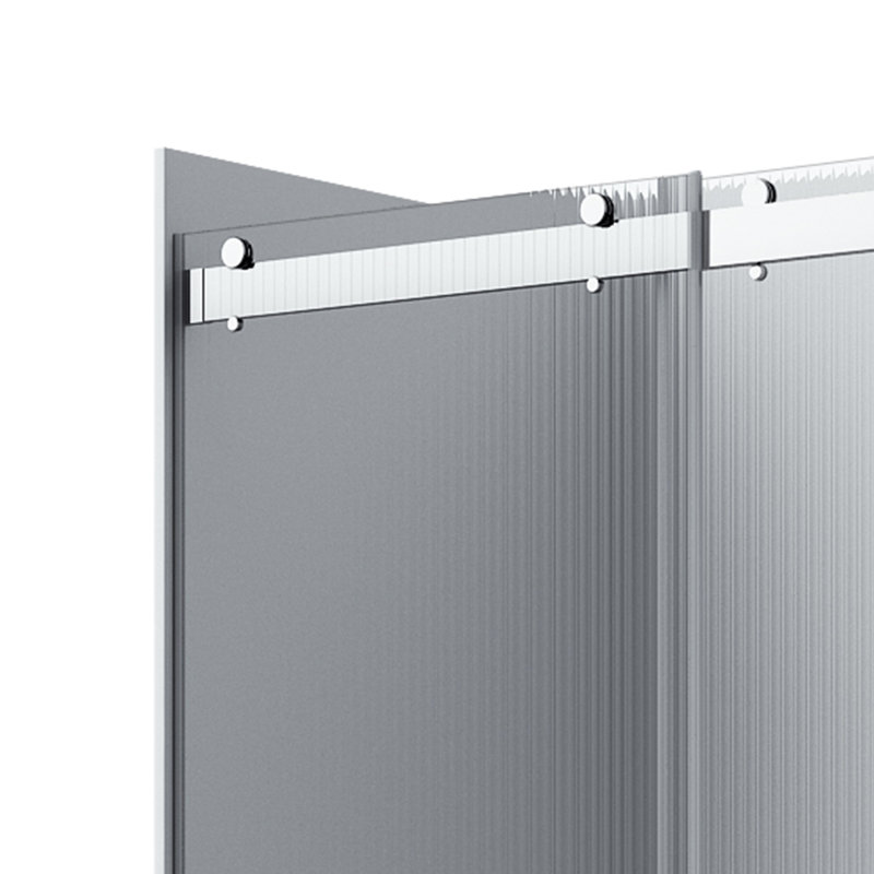 Ensemble de porte de douche rectangulaire sans cadre avec finition en verre cannelé l 48 po x P 36 po x H 76 po Molly, Gauche