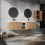 Armoire de salle de bain 72 po avec lavabo et tablette de rangement latérale-130431158