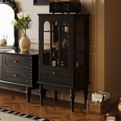 Black Solid Wood Sideboard