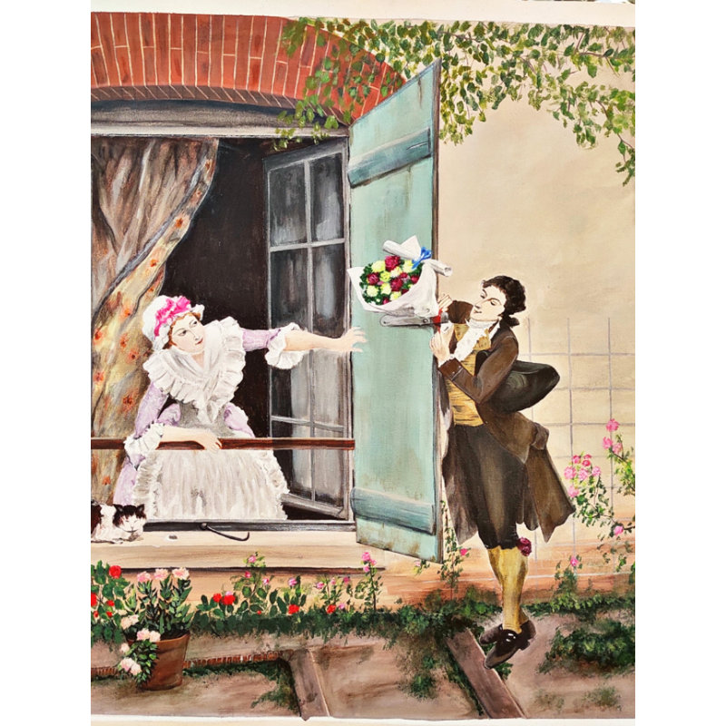 Belle scène de proposition | Acrylique sur toile | Décoration murale