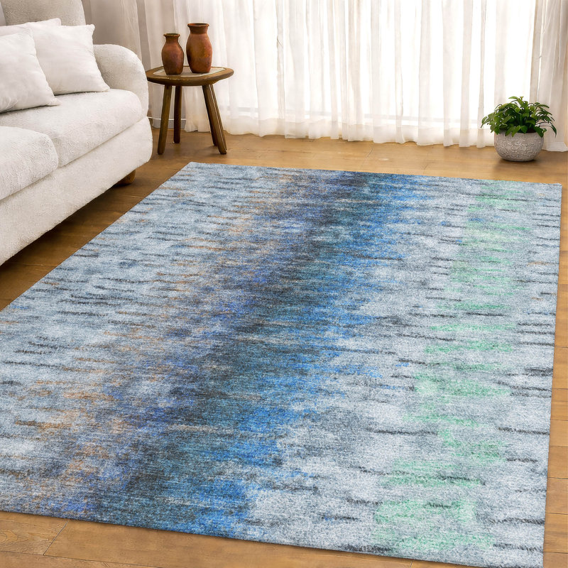 Tapis décontracté de qualité supérieure Mayfield AMF2319, Bleu, 3 pi x 5 pi