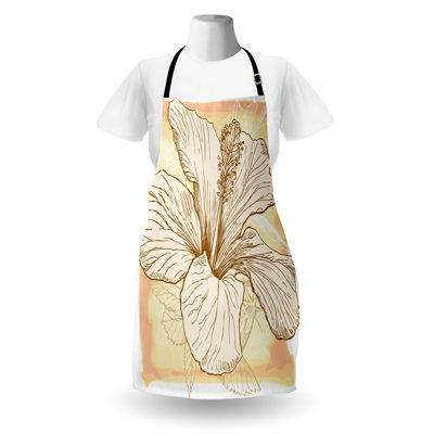 East Urban Home Floral Apron, Cooking Gardening, Adult Size, Peach Salmon -  6B20B5011E0A4FC68A6FF1CB58B2F505