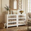 Commode 2 pièces blanche avec tiroirs à miroir