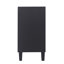 Armoire décorative à 4 portes, rangement pour buffet en bois, noir mat, pour la cuisine, l'armoire de rangement, le buffet de porte fonctionnelle et la salle à manger, finition noire