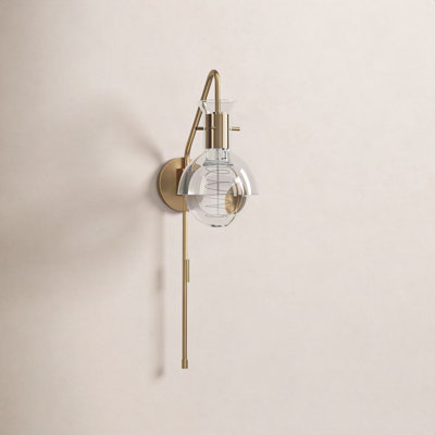 Luke Single Light Glass Dimmable Armed Sconce