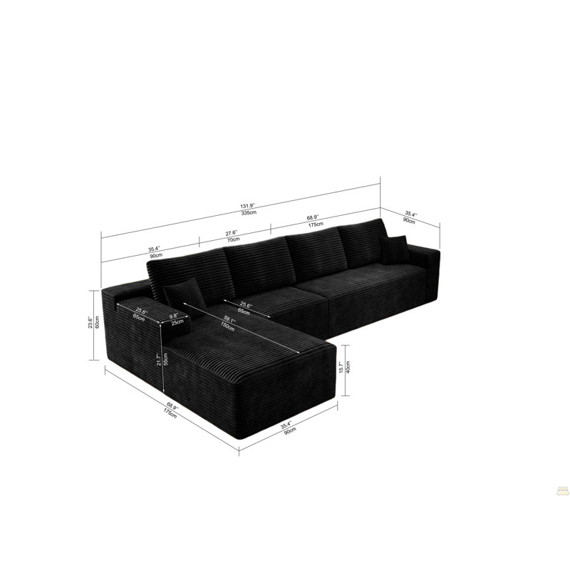 Siège modulaire modulaire pour canapé, canapé rembourré compressé, aucun assemblage requis, combinaison gratuite de 4 pièces