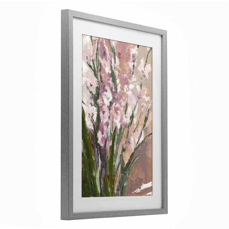 «Pink Fading Radiance», reproduction d'art sous verre encadrée par Susan Pepe, H 20 po x l 14 po, Cadre de ferme gris