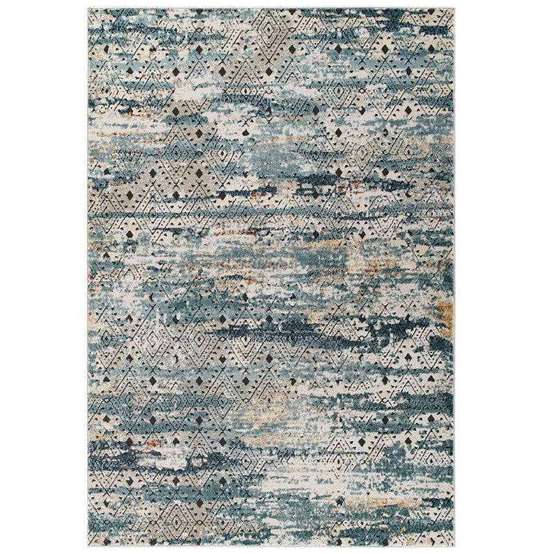 Modway Tribute Eisley Rustic Distressed Transitional Diamond Lattice Area Rug, Rectangle 5' x 8'
