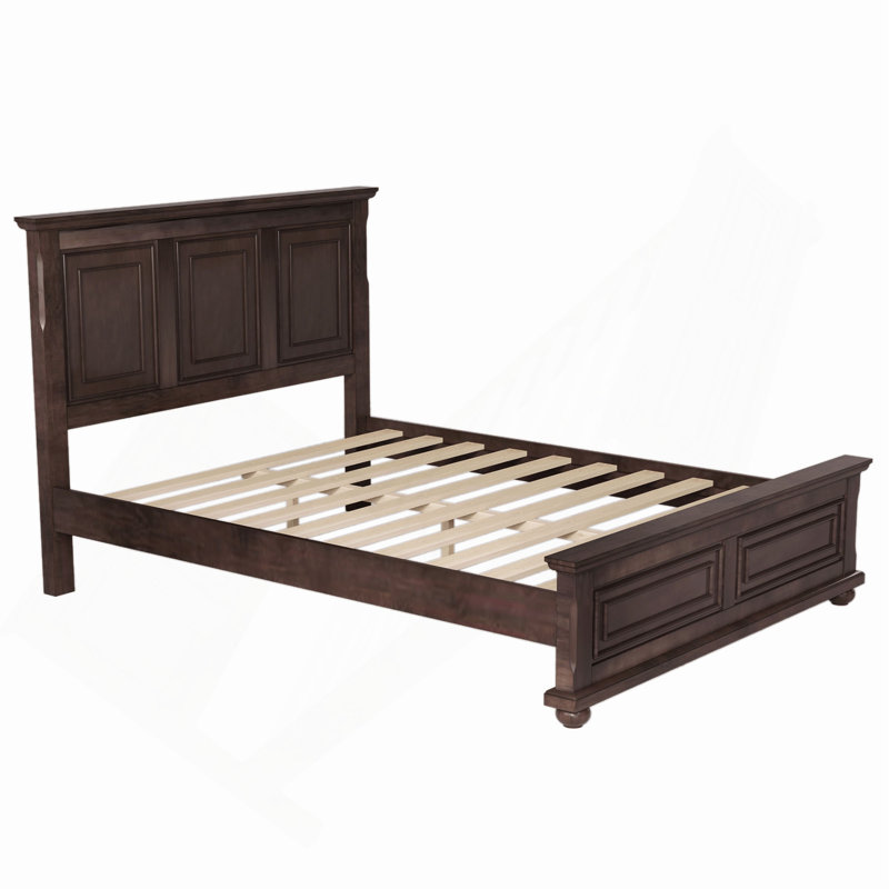 Base de lit tête de lit style pin traditionnel, Brun, Grand lit