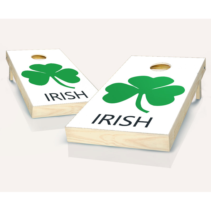Ensemble de cornhole en bois massif irlandais 2 'x 4' avec sacs, Rouge / noir