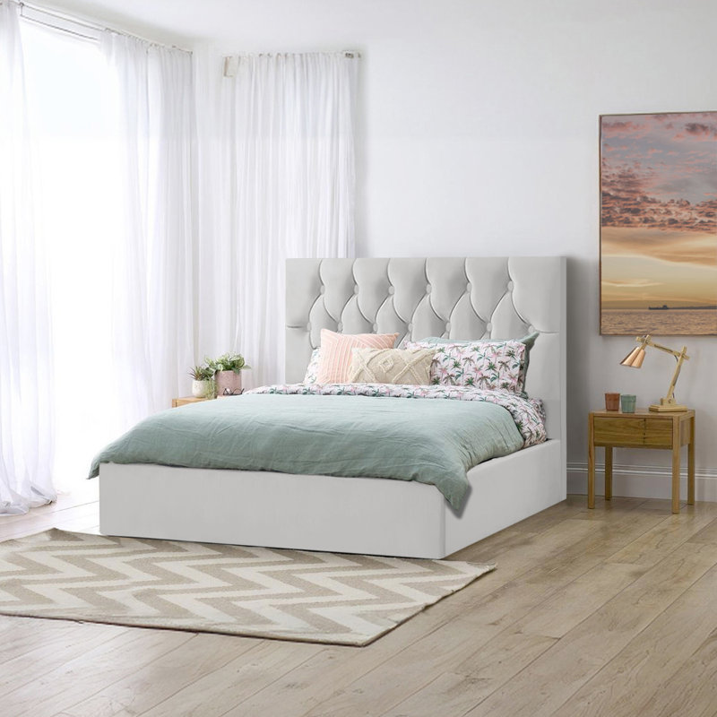 Ayliana storage Bed, Double (4'6), Silver