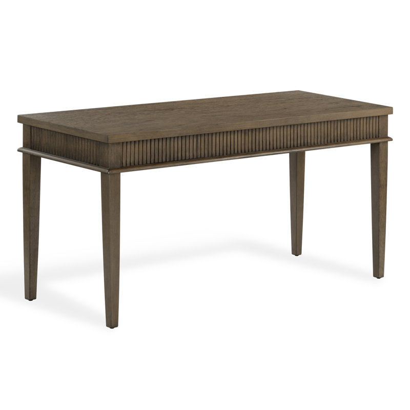 Shelbie 1 Drawer Reeded Desk, Dark Brown Oak