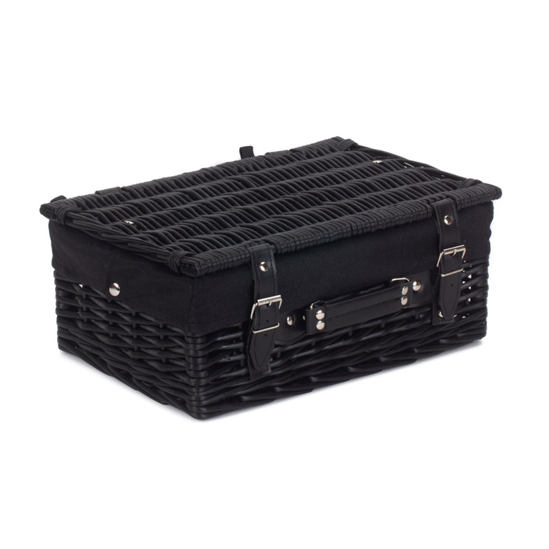 Picnic Basket, Black, 15cm H x 36cm W x 26cm D