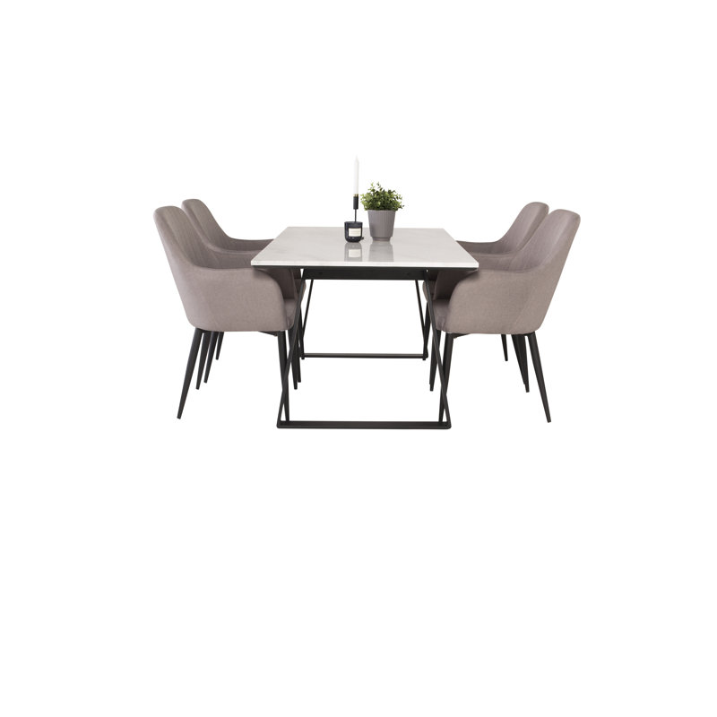 Moorebank 4 - Person Dining Set, Grey, Grey