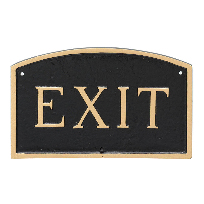 Weather Resistant Metal Garden Plaque, Black/Gold