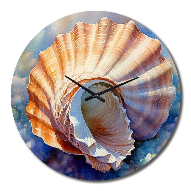 Horloge murale Coastal Seashell I, Très grand