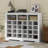 Sleek Design 24 Shoe Cubby Console, Modern Shoe Cabinet With Curved Base-115069469