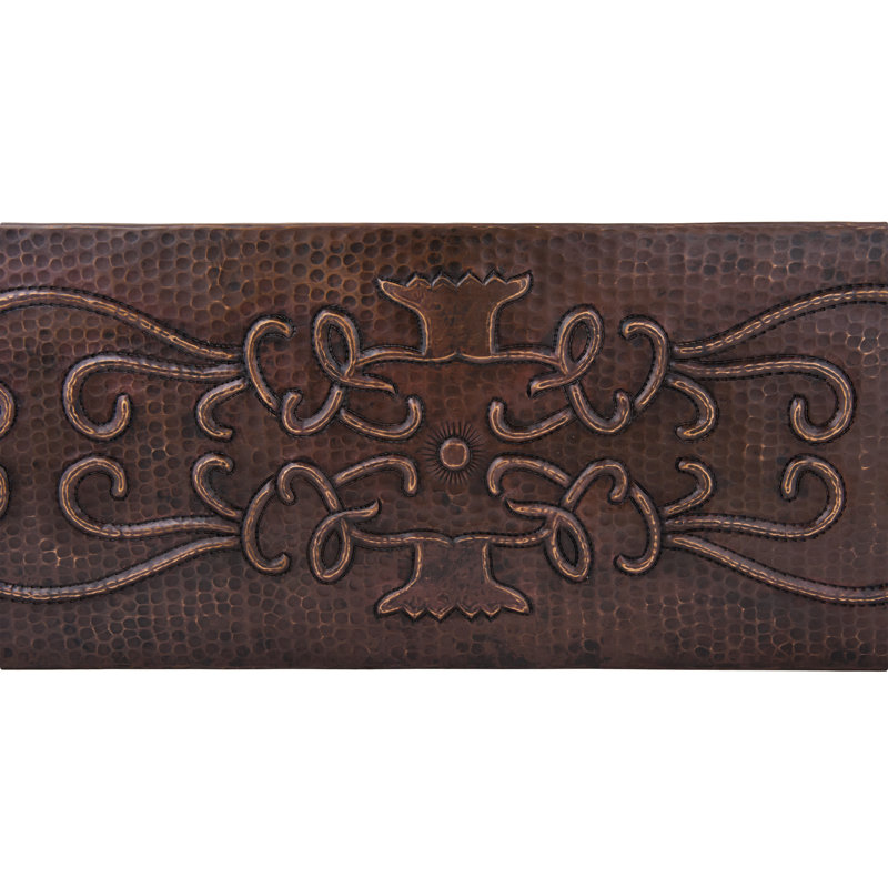 33" Hammered Copper Apron Front Single Basin Kitchen Sink w/ Scroll Design