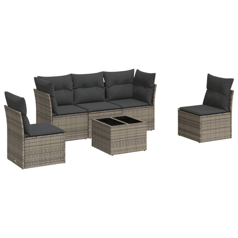  Ensemble de canapé de jardin gris, Gris foncé, Gris