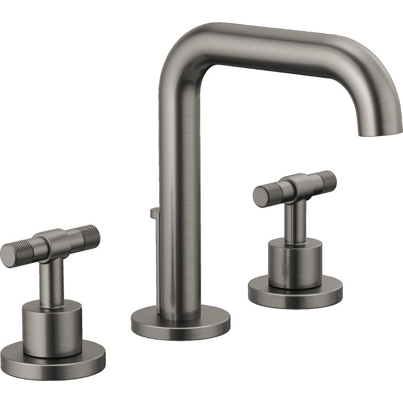 Litze® Widespread Lavatory Faucet With High Spout, Luxe Steel, T-Lever Handle, 1.5 GPM