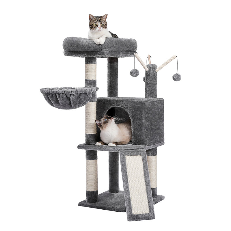 Cat Tree House, Gray/Beige