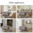 Modern Upholstered Faux Fur Square Ottoman(Set Of 2)-703592303