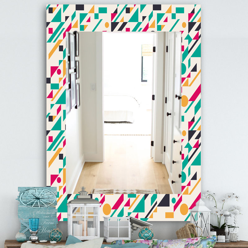 Miroir décoratif moderne géométrique et sans cadre & temporary abstract, H 39,4 po x l 29,5 po