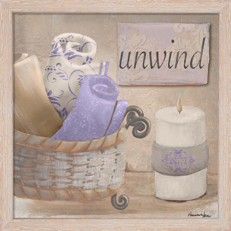 Lavender Bath Purple Canvas Print Set with Distressed White Frame