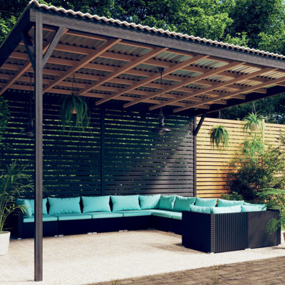 Ensemble modulaire de patio carré de 27,6 po de largeur avec coussins