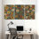 Plantes et fleurs, motif floral avec couleurs vives et motifs détaillés, ensemble de 3 impressions murales sur toile